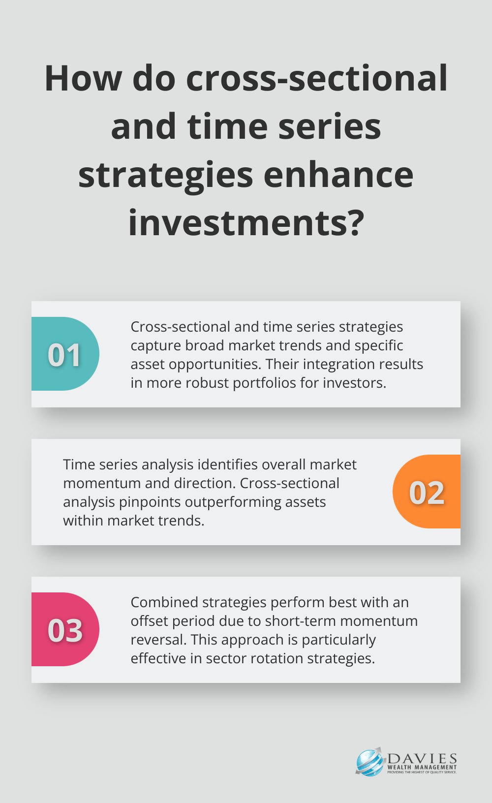 Fact - How do cross-sectional and time series strategies enhance investments?