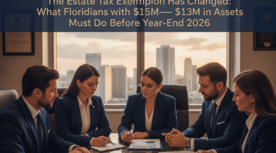 estate tax exemption — The Estate Tax Exemption Has Changed: What Floridians with $5M–$13M in Assets Must Do Before Year-End 2026