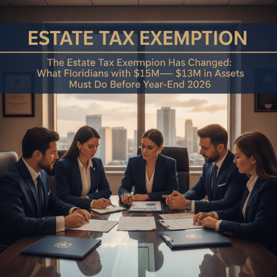 estate tax exemption — The Estate Tax Exemption Has Changed: What Floridians with $5M–$13M in Assets Must Do Before Year-End 2026