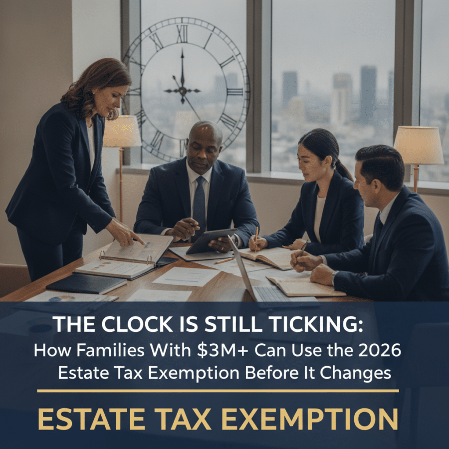 estate tax exemption — The Clock Is Still Ticking: How Families With $3M+ Can Use the 2026 Estate Tax Exemption Before It Changes