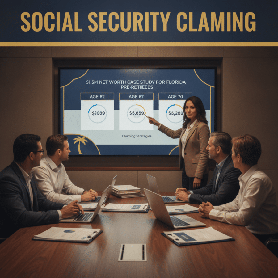 social security claiming — Social Security Claiming at 62 vs. 67 vs. 70: A $1.5M Net Worth Case Study for Florida Pre-Retirees